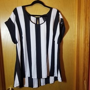 Black and White Chiffon Blouse